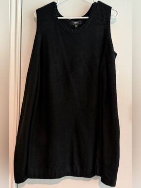 Mossimo Black Cold Shoulder Scoop Neck Knit Sweater dress XXL 33.5 Inches long